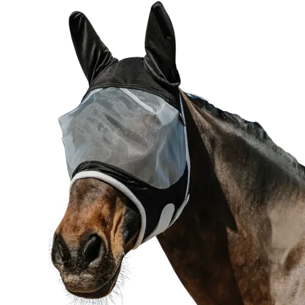 EQUITHEME- Masque anti-mouches et UV Soft argent