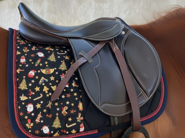 ICH - Tapis de selle Mixte marine Noël