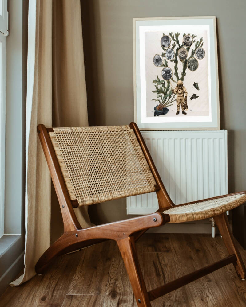 family tree, artprint in warm natural interior.