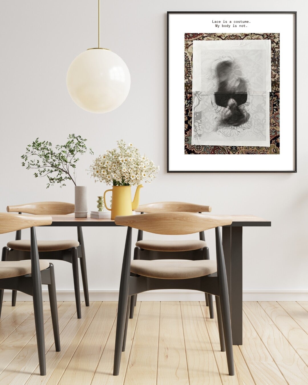 Lace is a costume, art print in interior