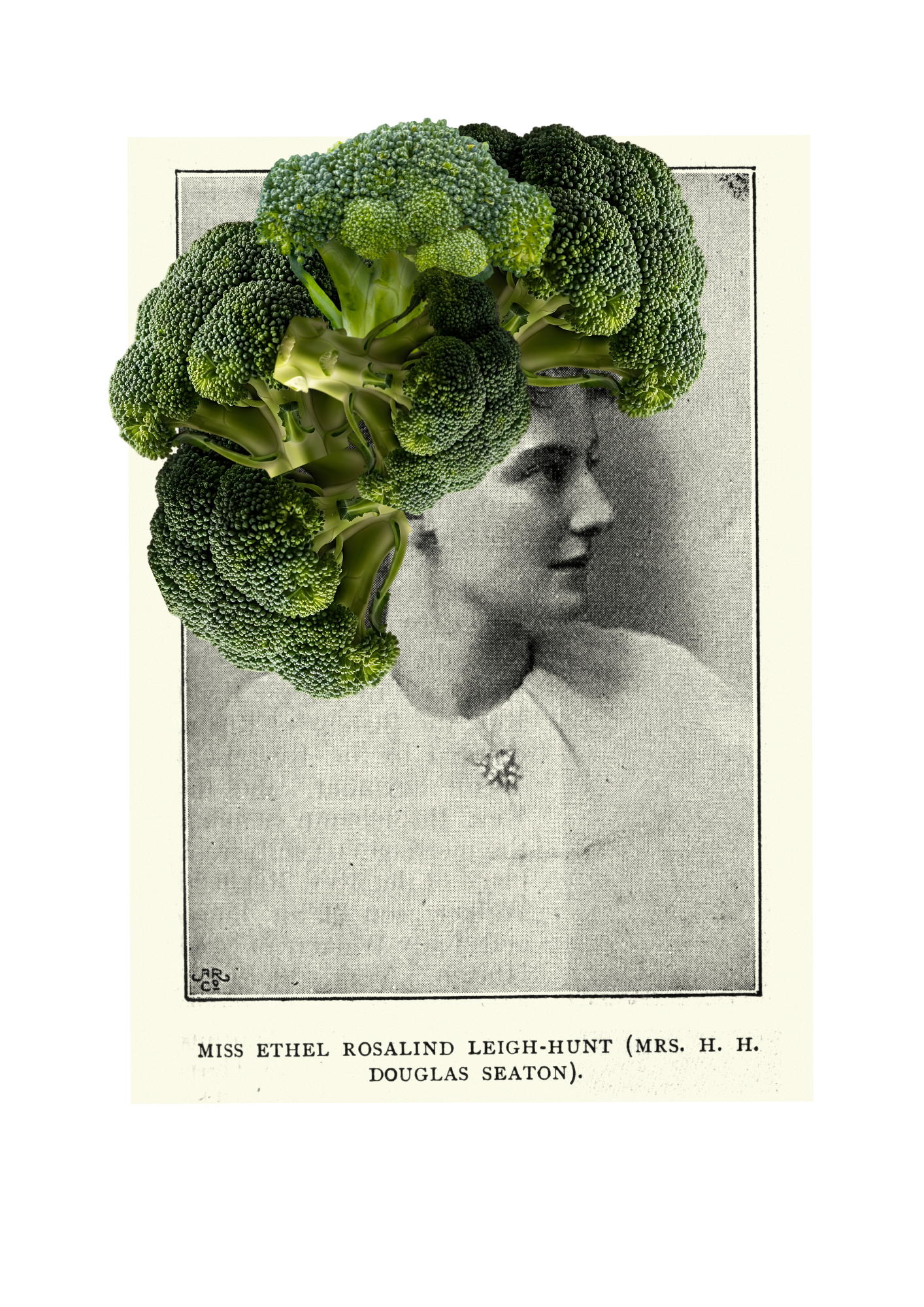 Broccoli, artprint van collage in gelimiteerde oplage
