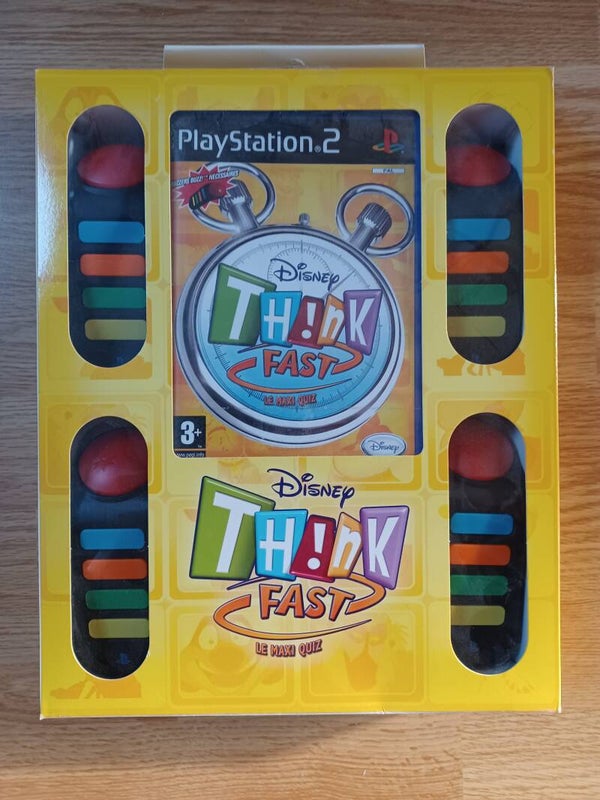 jeu ps2 think fast , disney , avec buzzers , neuf