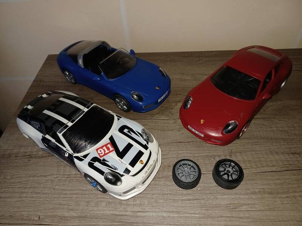 playmobil 3 voitures porsche , pour pieces , occasion