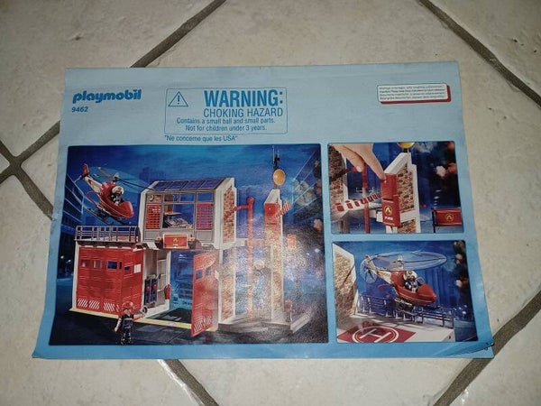 playmobil  notice 9462  caserne pompiers, occasion