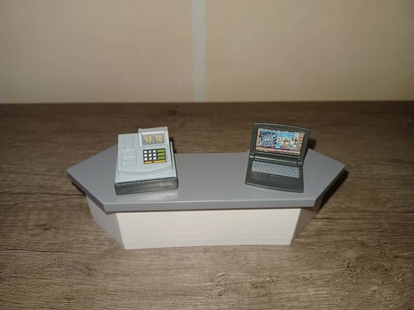 playmobil , bureau , caisse et ordinateur , occasion