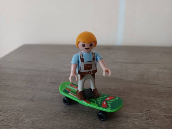 playmobil , enfant et skate vert , occasion