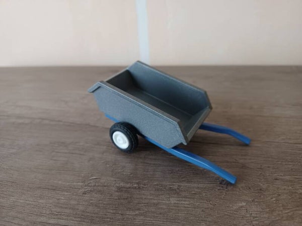 playmobil , brouette grise et bleue  , occasion