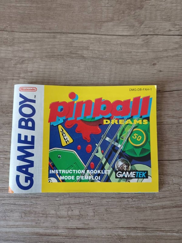 notice du jeu gameboy pinball dreams , occasion