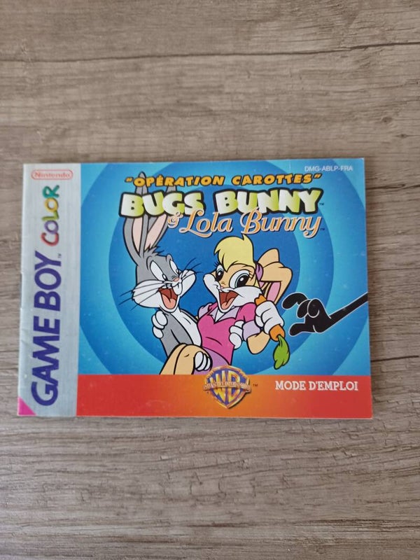 notice du jeu gameboy color bugs bunny & lola bunny, occasion