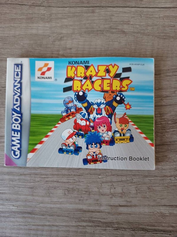notice du jeu gameboy advance , krazy racers , occasion