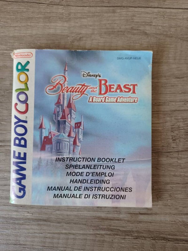 notice du jeu gameboy color , le belle et la bete , occasion