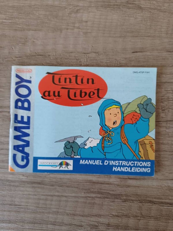 notice du jeu gameboy  , tintin au tibet , occasion