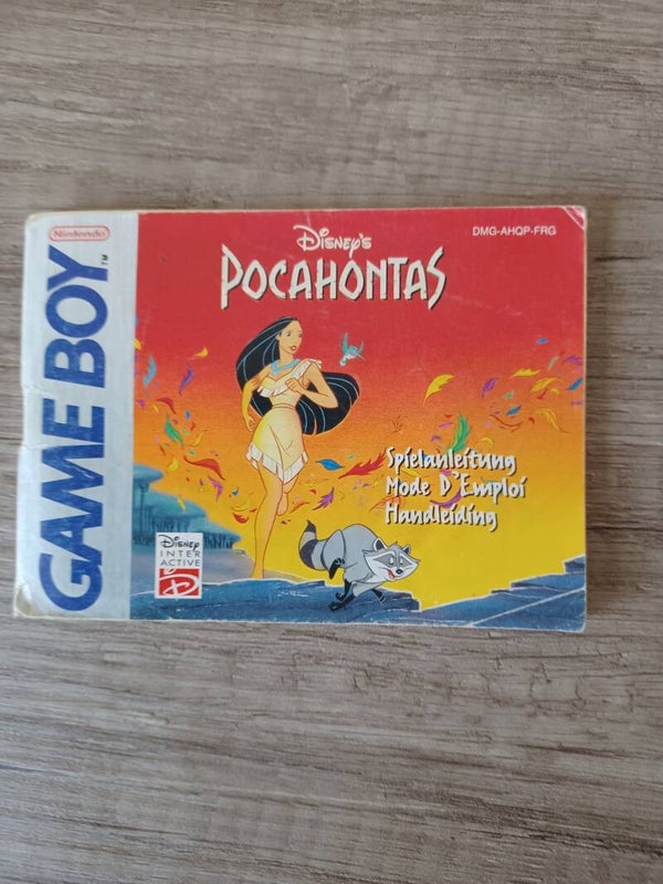 notice du jeu gameboy  , pocahontas , occasion