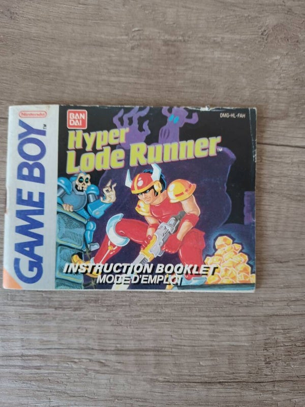 notice du jeu gameboy  , hyper lode runner , occasion
