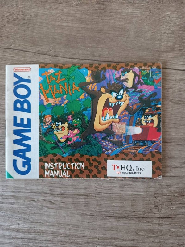 notice du jeu gameboy  , taz mania , occasion
