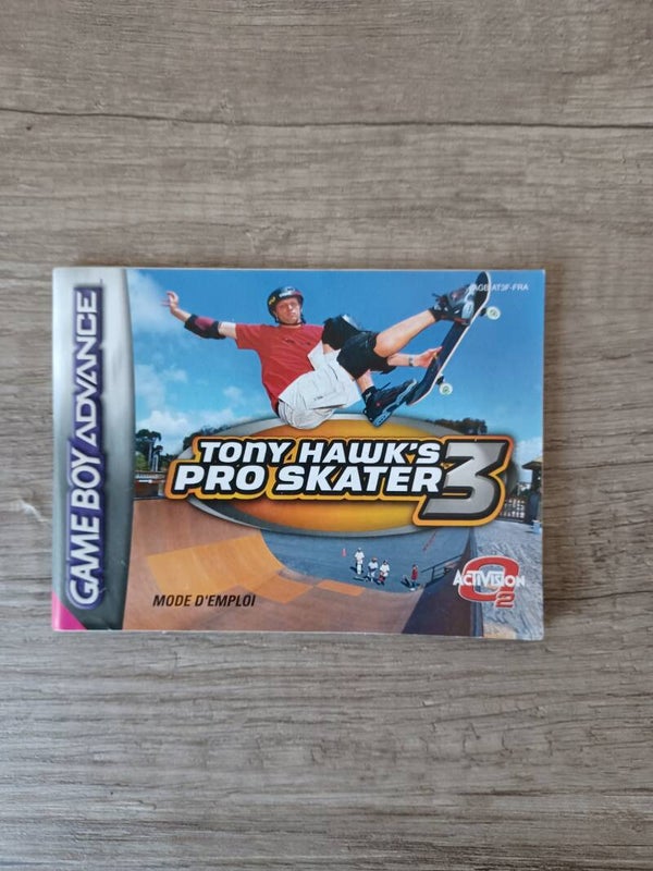 notice du jeu gameboy advance , tony hawk's pro skater 3 , occasion