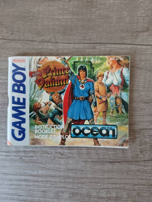 notice du jeu gameboy , prince vaillant , occasion