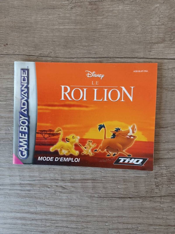 notice du jeu  gameboy advance , le roi lion , occasion