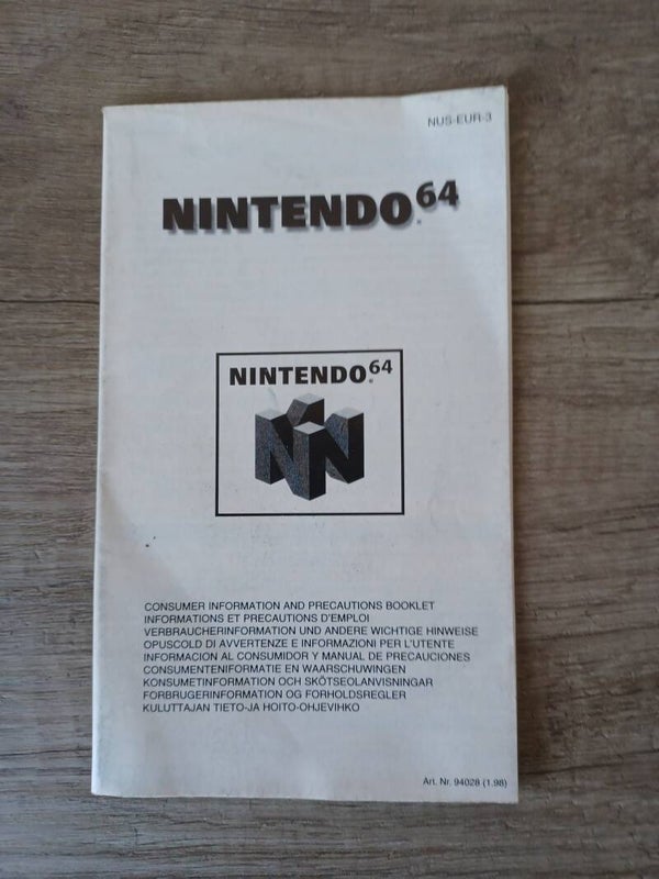 precautions d'emploi jeu nintendo 64 , occasion