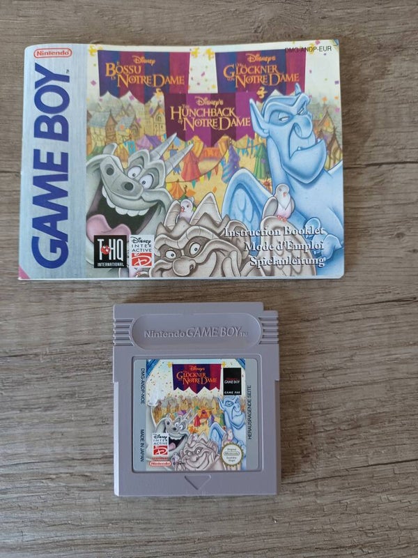jeu et notice gameboy , le bossu de notre dame , occasion