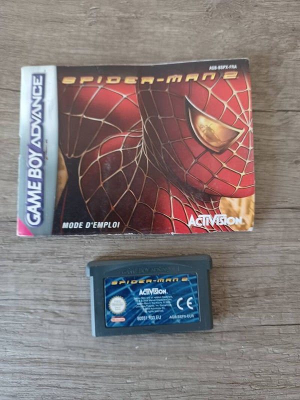 jeu et notice gameboy advance , spiderman 2 , occasion