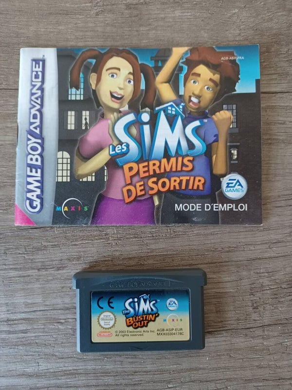 jeu et notice gameboy advance , les sims permis de sortir , occasion