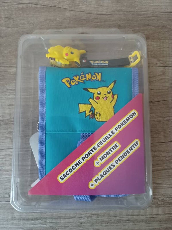 sacoche pour gameboy pocket + montre + pendentif pokemon  , neuf