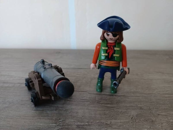 playmobil pirate et canon marron, occasion