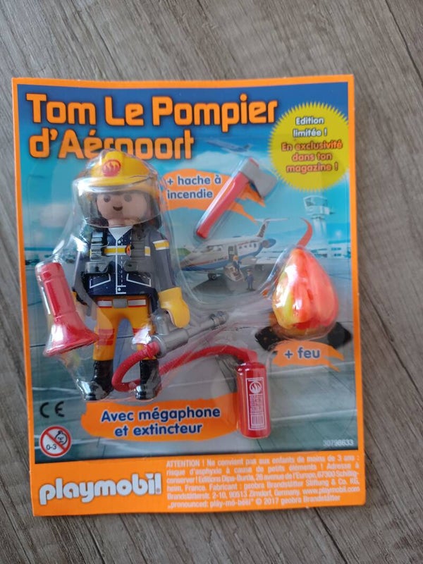 playmobil tom le pompier d'aeroport , neuf
