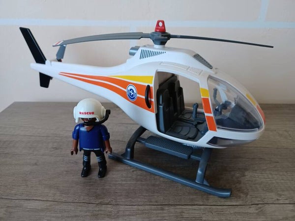 playmobil , helicoptere de secours , occasion