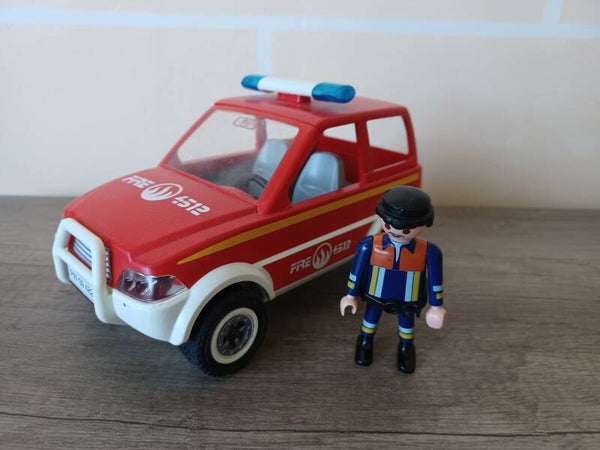 playmobil , voiture de pompiers , occasion