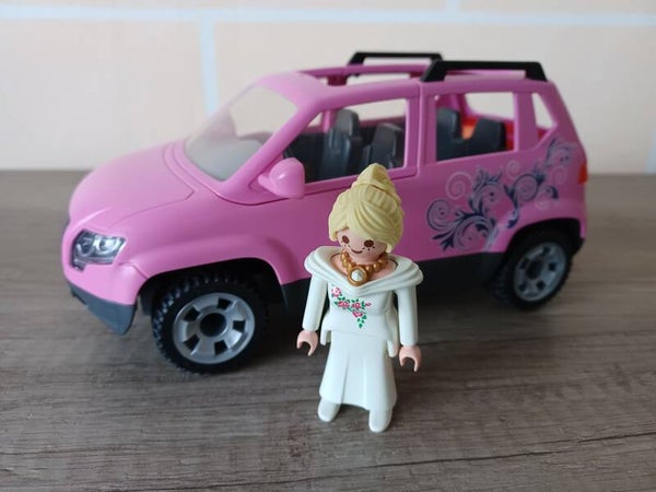playmobil , voiture rose , occasion
