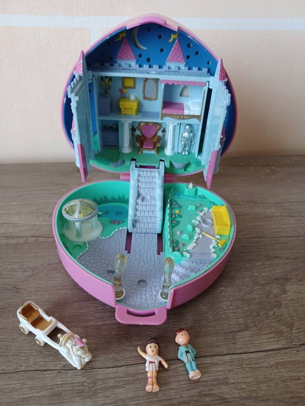 polly pocket coeur rose , chateau , occasion