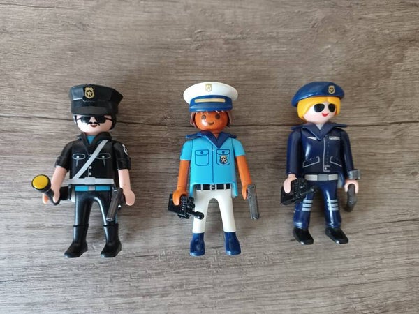 playmobil , lot de 3 policiers , occasion