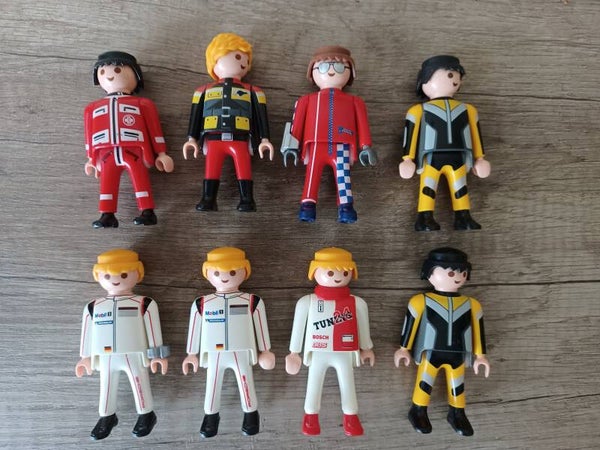 playmobil , lot de 8 personnages course , occasion