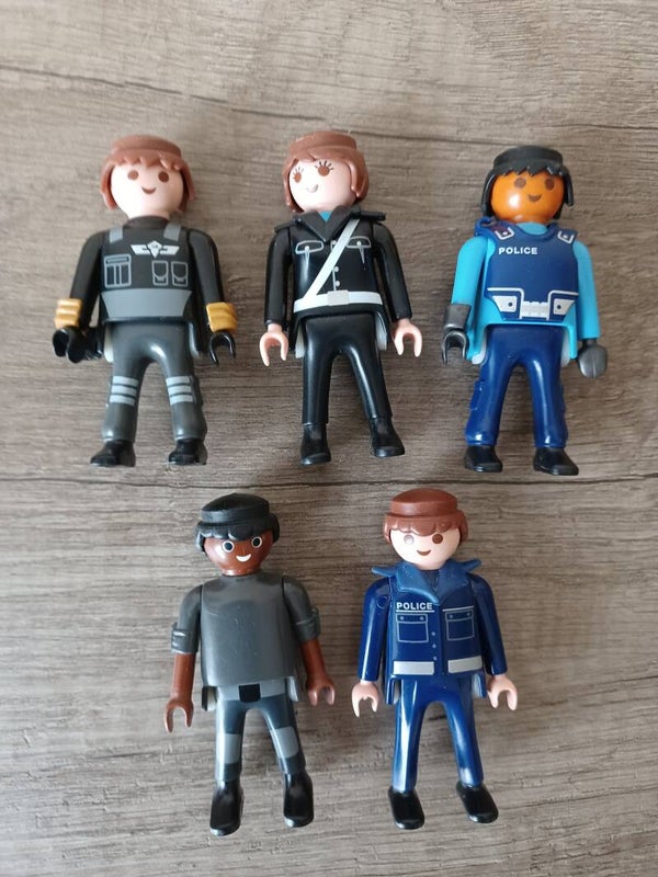 playmobil , lot de 5 policiers , occasion