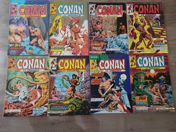 lot de 8 bd conan le barbare , marvel ,  (année 1984 a 85) , occasion