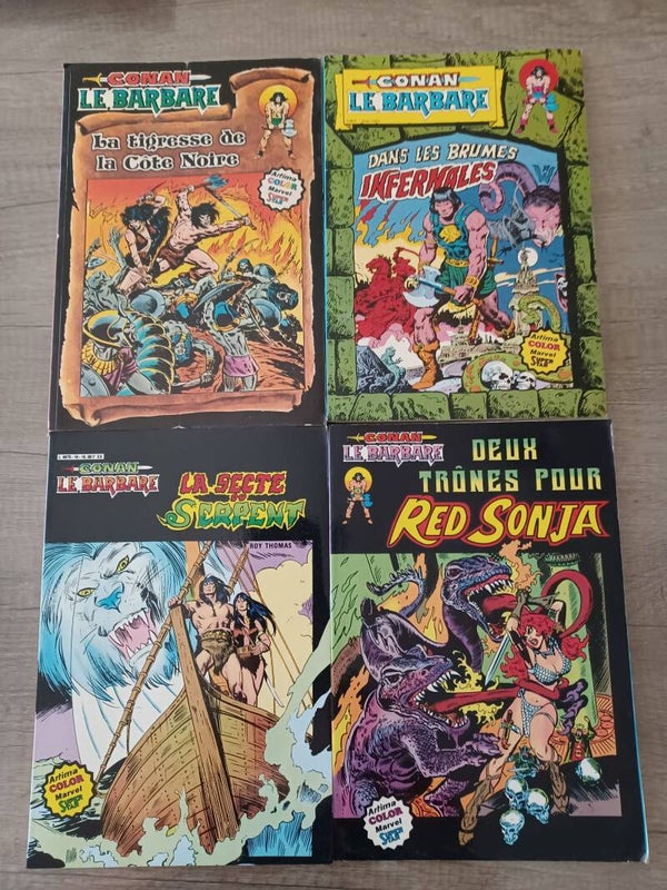 lot de 4 bd conan le barbare , marvel ,  (année 1980 a 81) , occasion