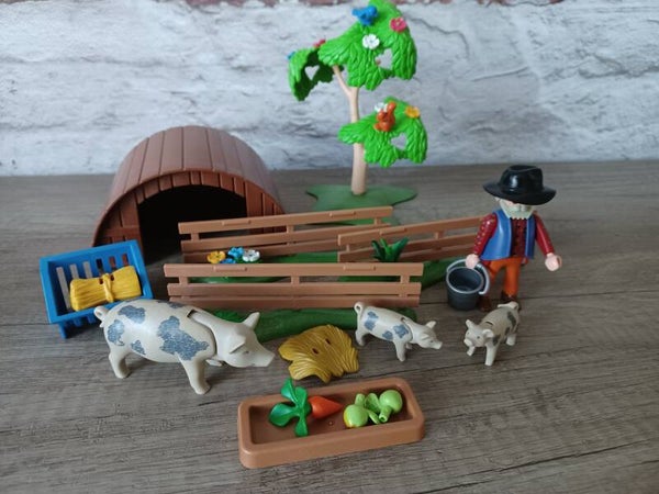 playmobil , cochons et fermier , occasion