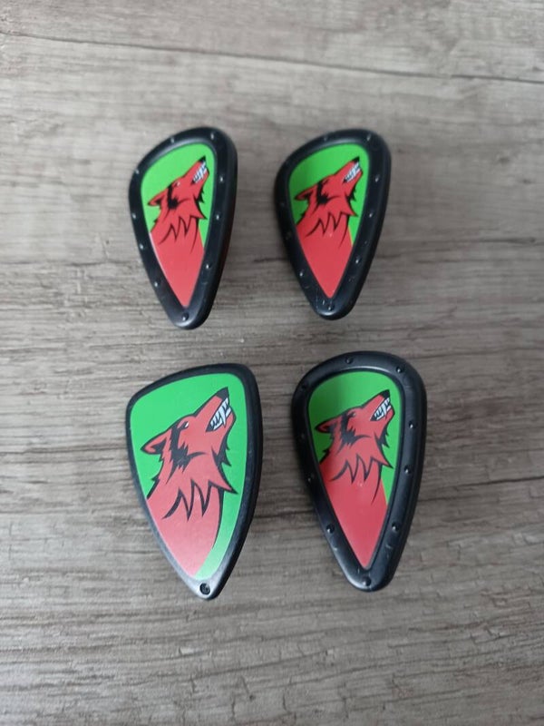 playmobil lot de 4 boucliers loup rouge, occasion