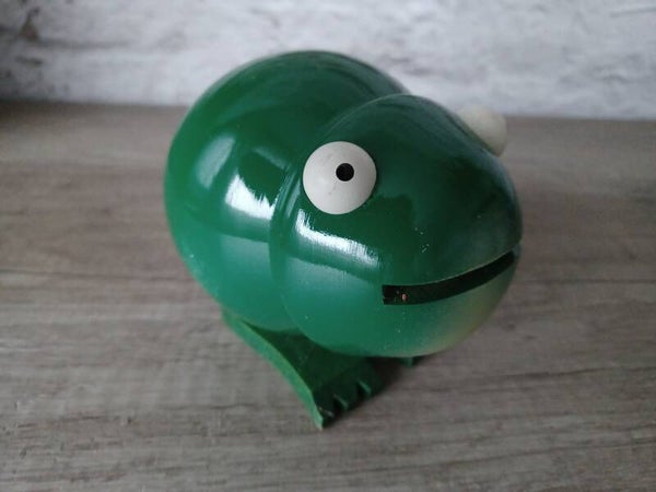 tirelire en bois grenouille , occasion