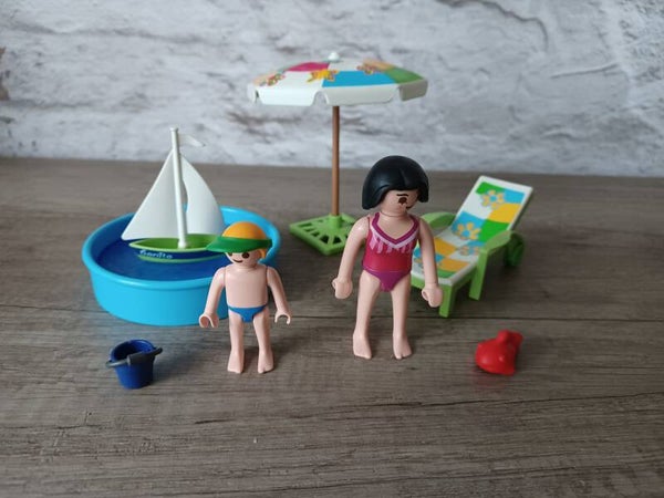 playmobil,  bassin et transat , occasion