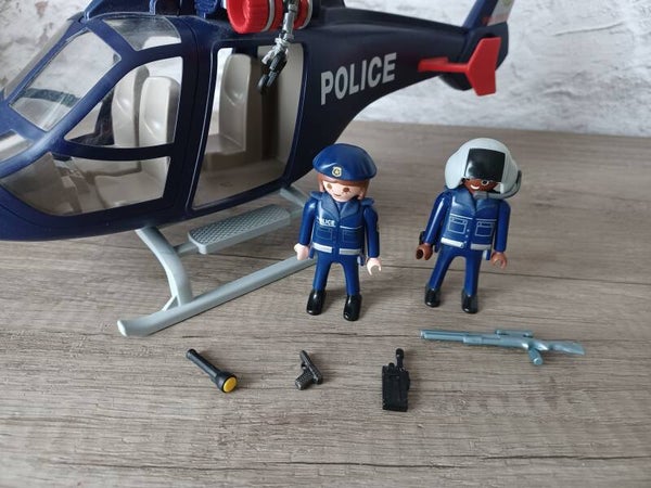 playmobil,  helicoptere de police, occasion
