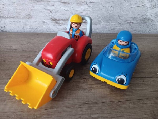 playmobil 123 , tracreur et voiture , occasion