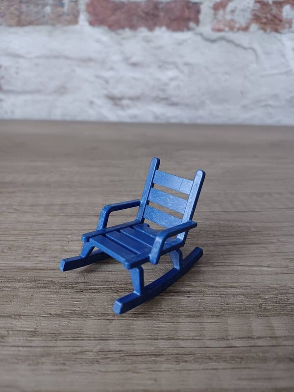 playmobil , rocking chair bleu , occasion