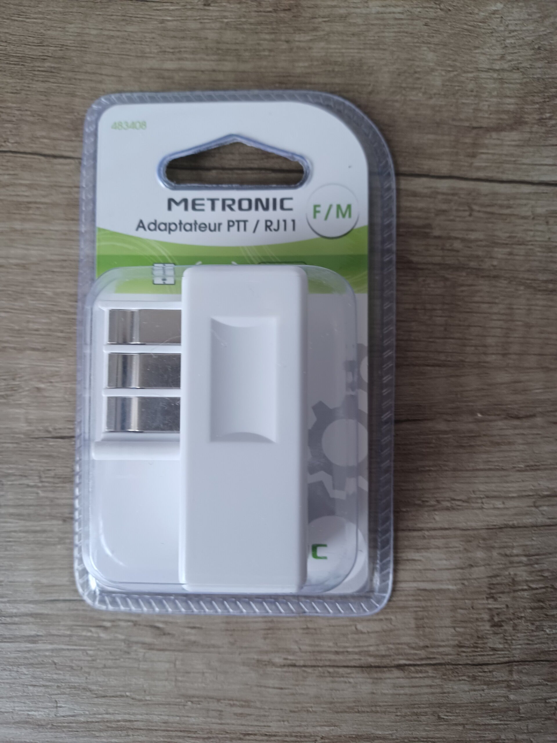 adaptateur ptt rj11 metronic , neuf