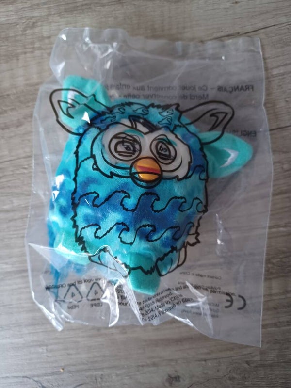 jouet mc do , peluche furby bleu , neuf
