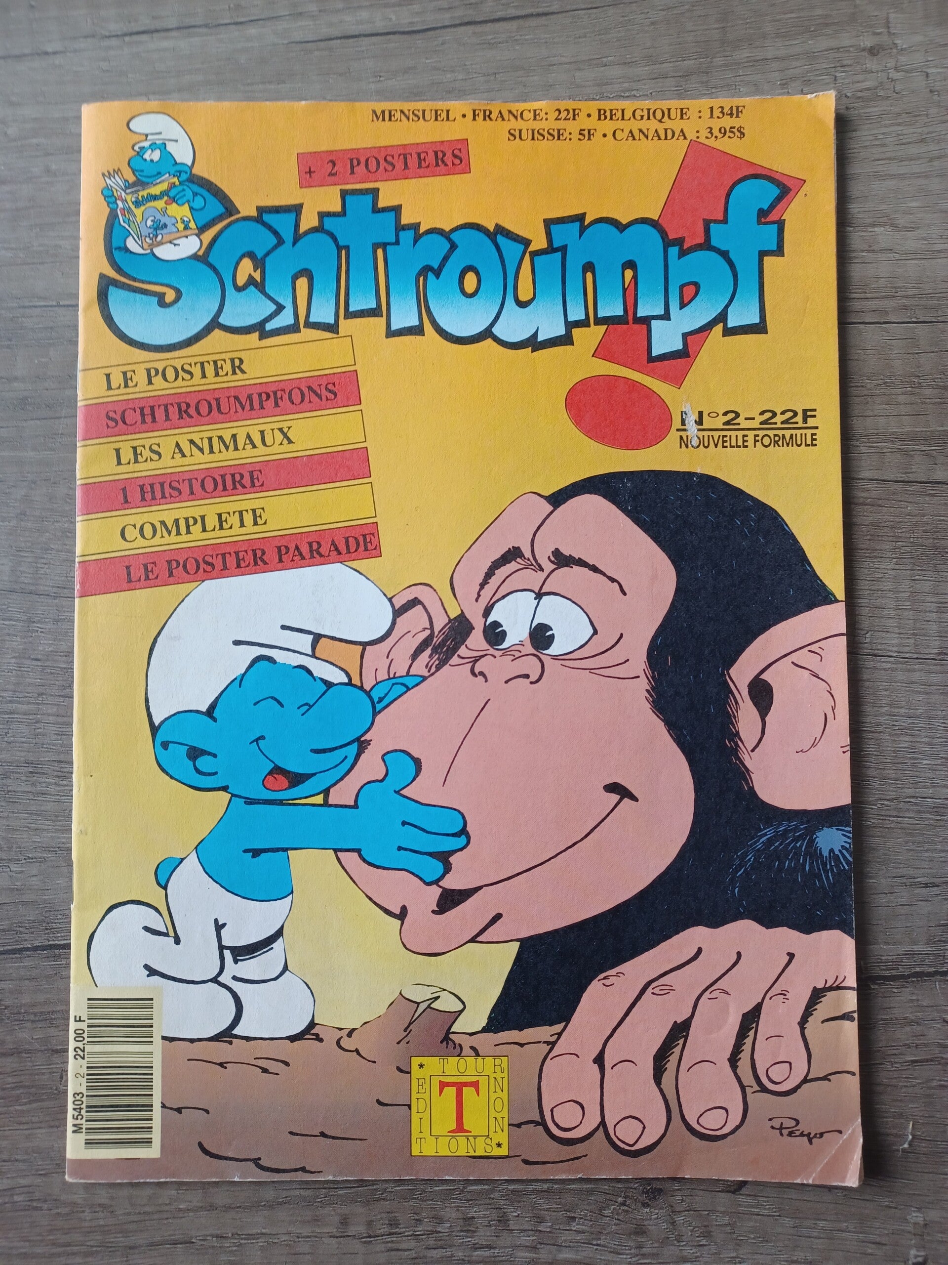 bd schtroumpf n° 2 , editions tournon , 1992 , occasion