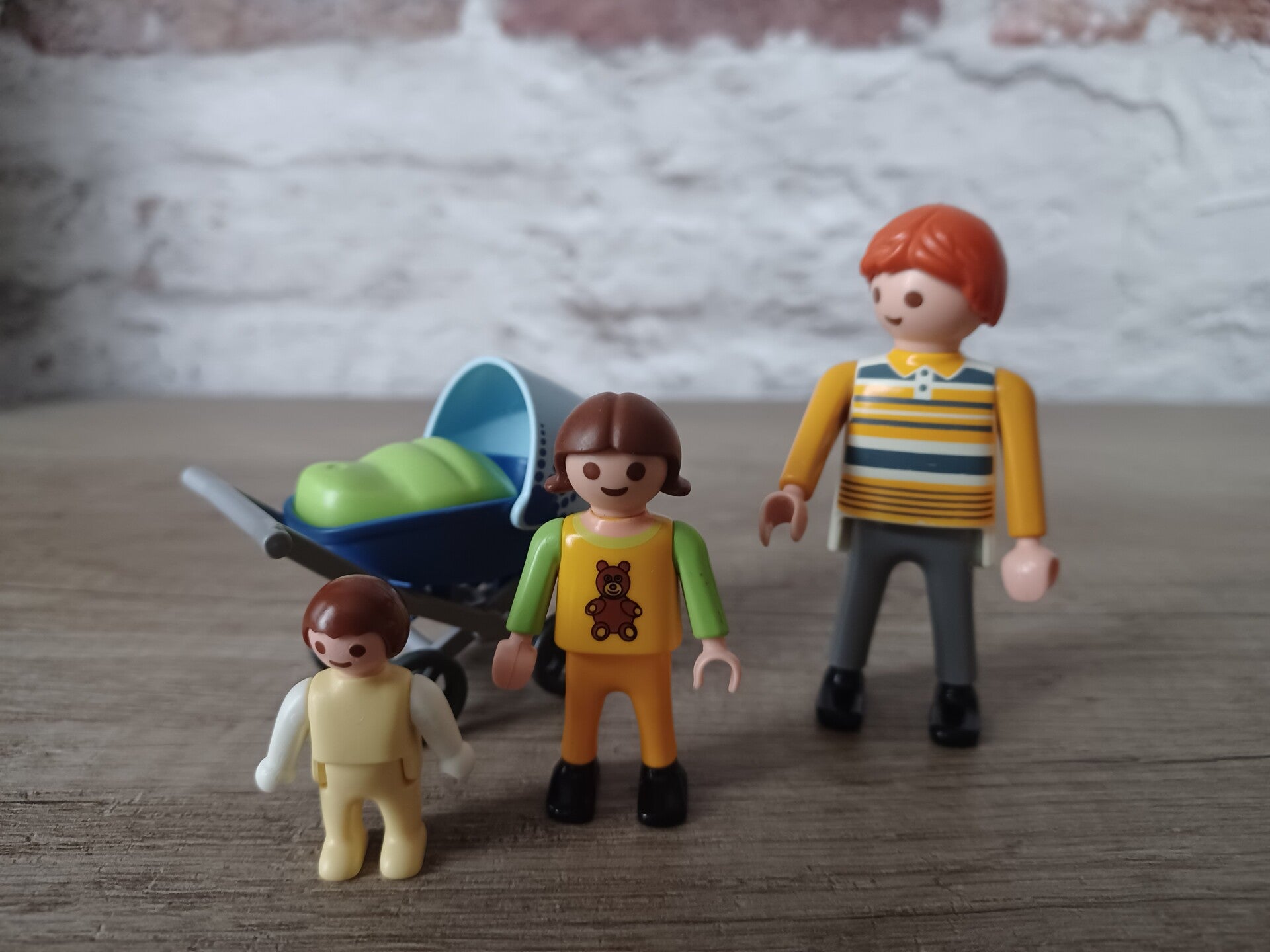 playmobil , papa poussette et enfants , occasion