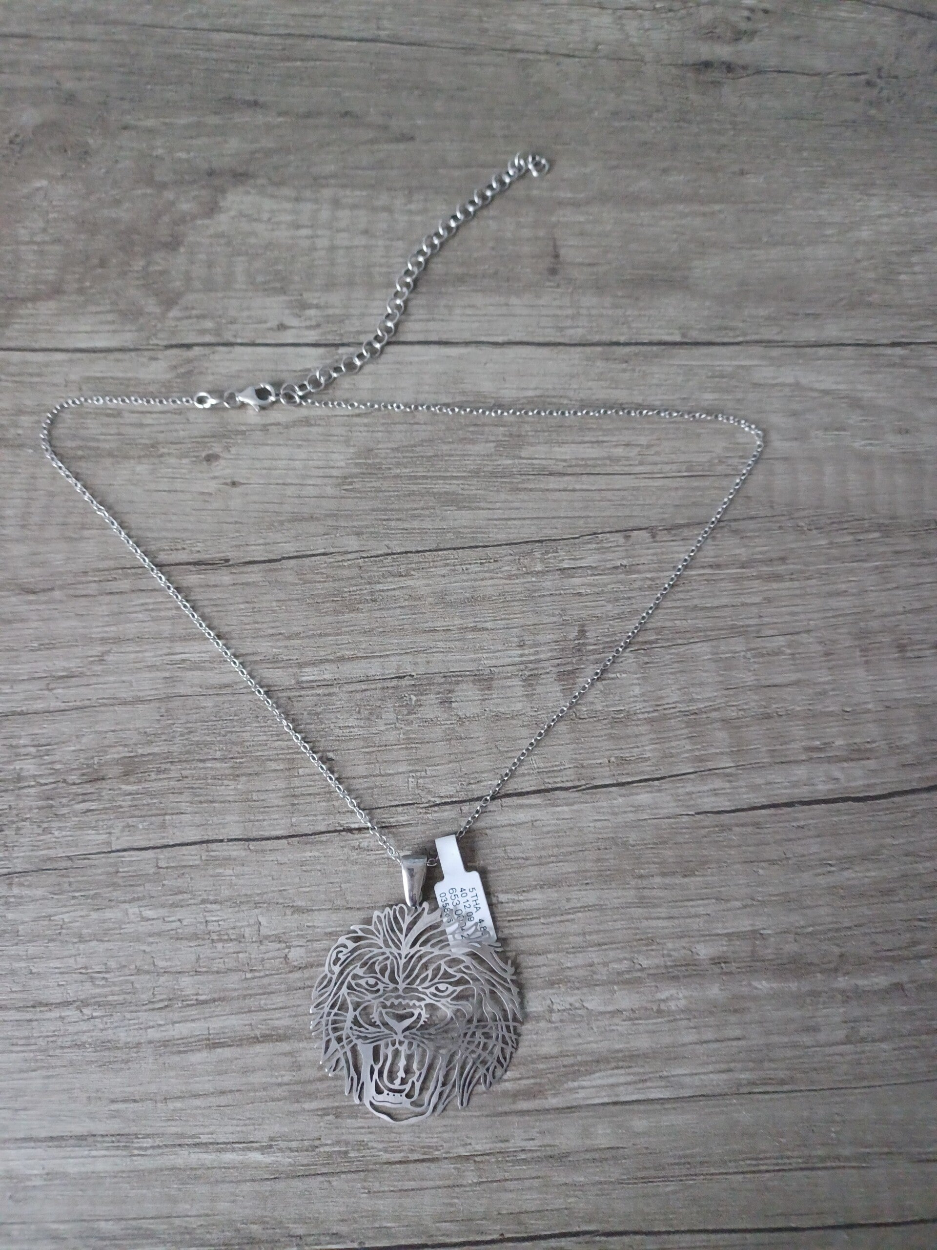 collier argent 925 , tete de lion , neuf